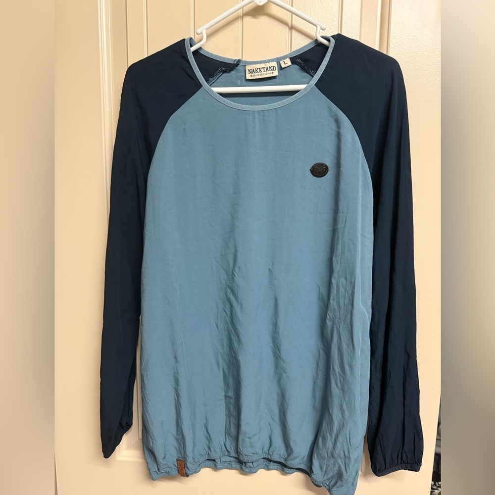 Naketano Two-Tone Blue Long Sleeve Top
